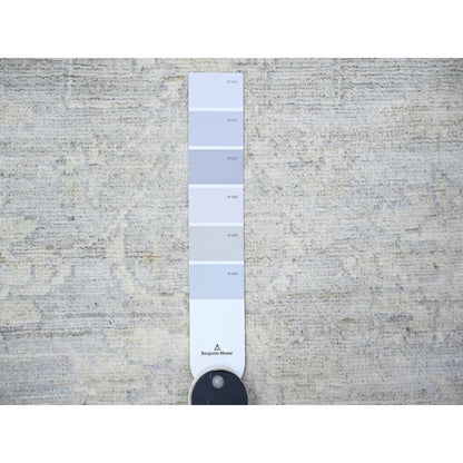 Oushak And Peshawar Wool Hand Knotted Rug Grey White 2.6X7.10 -O088555