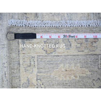 Oushak And Peshawar Wool Hand Knotted Rug Grey White 2.6X7.10 -O088555