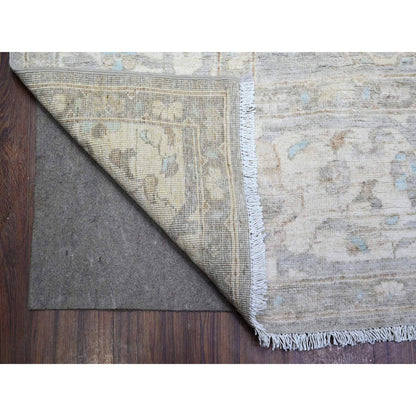 Oushak And Peshawar Wool Hand Knotted Rug Grey White 8.10X10.9 -O088560