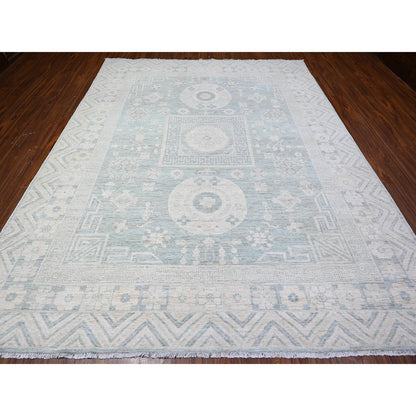 Oushak And Peshawar Wool Hand Knotted Rug Blue 8.10x11.3 -O088561