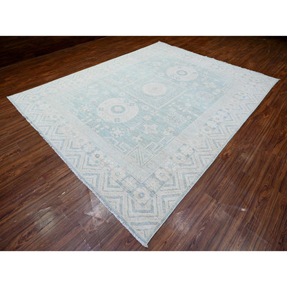 Oushak And Peshawar Wool Hand Knotted Rug Blue 8.10x11.3 -O088561