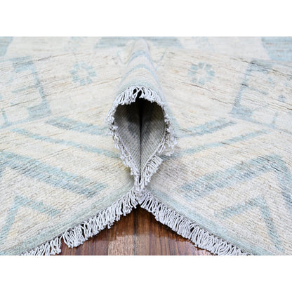 Oushak And Peshawar Wool Hand Knotted Rug Blue 8.10x11.3 -O088561