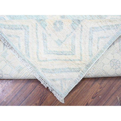 Oushak And Peshawar Wool Hand Knotted Rug Blue 8.10x11.3 -O088561