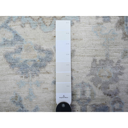 Oushak And Peshawar Wool Hand Knotted Rug Ivory Gray 2.11X6.0 -O088567