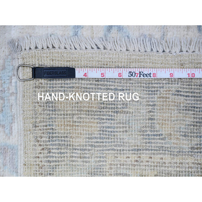 Oushak And Peshawar Wool Hand Knotted Rug Ivory Gray 2.11X6.0 -O088567