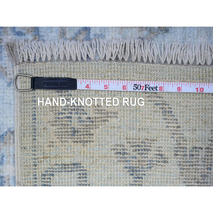 Oushak And Peshawar Wool Hand Knotted Rug Blue Blue 4.0X11.10 -O088568