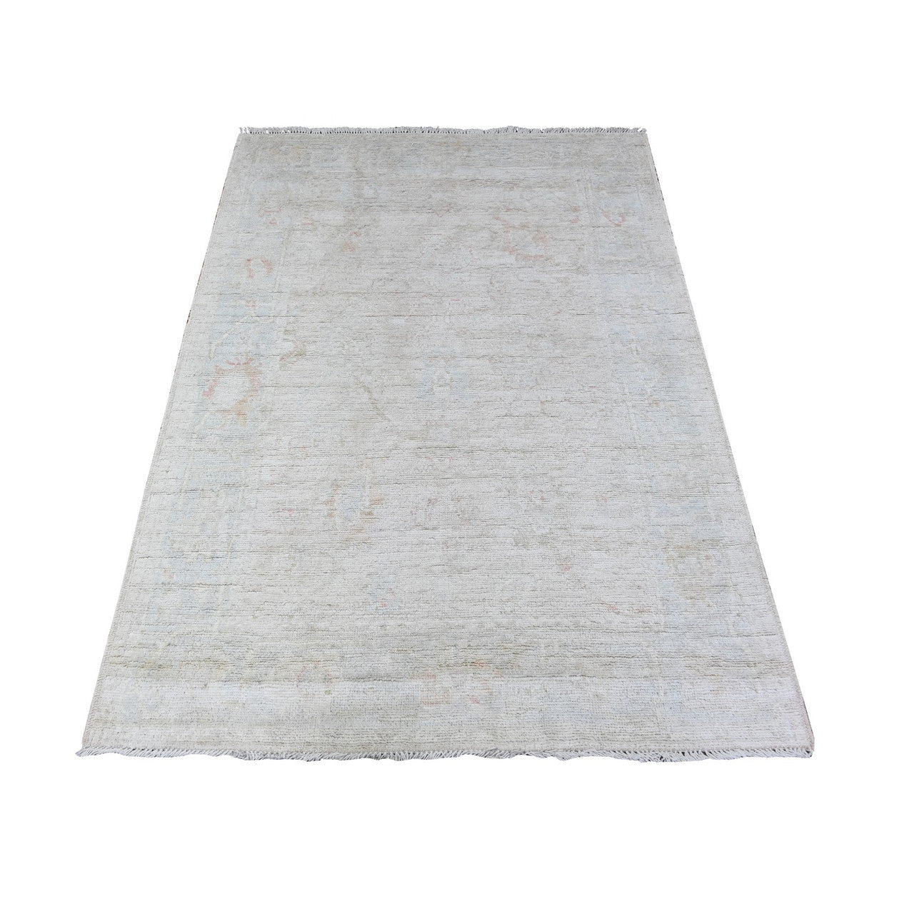 Oushak And Peshawar Wool Hand Knotted Rug Grey Gray 4.1X5.9 -O088570