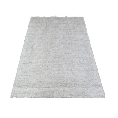 Oushak And Peshawar Wool Hand Knotted Rug Grey Gray 4.1X5.9 -O088570