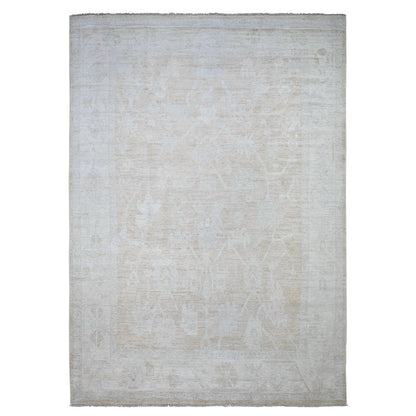 Oushak And Peshawar Wool Hand Knotted Rug Orange Ivory 8.9X12.5 -O088579