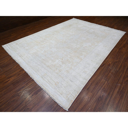 Oushak And Peshawar Wool Hand Knotted Rug Orange Ivory 8.9X12.5 -O088579