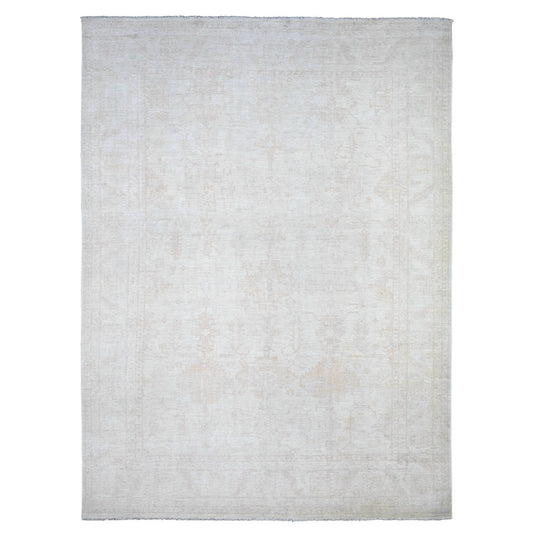 Oushak And Peshawar Wool Hand Knotted Rug Grey Gray 9.8X13.1 -O088581