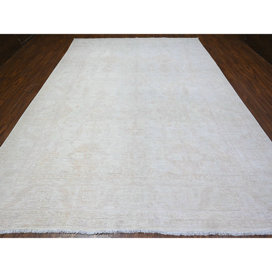 Oushak And Peshawar Wool Hand Knotted Rug Grey Gray 9.8X13.1 -O088581