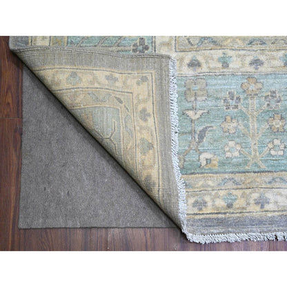 Oushak And Peshawar Wool Hand Knotted Rug Grey Blue 10.2X13.11 -O088584