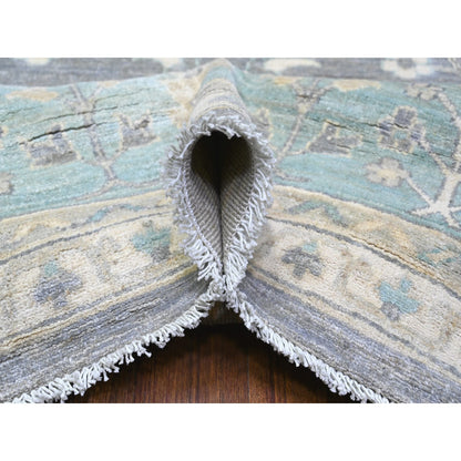 Oushak And Peshawar Wool Hand Knotted Rug Grey Blue 10.2X13.11 -O088584