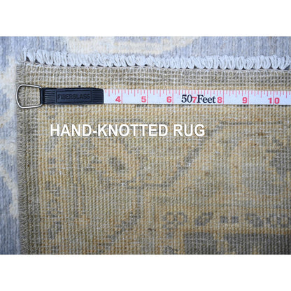 Oushak And Peshawar Wool Hand Knotted Rug Grey Gray 2.10X9.9 -O088587