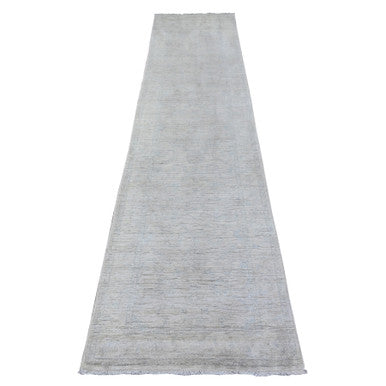 Oushak And Peshawar Wool Hand Knotted Rug Grey 2.7x11.2 -O088588