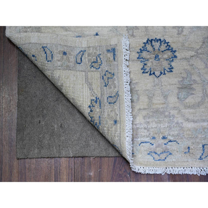 Oushak And Peshawar Wool Hand Knotted Rug Ivory Gray 2.8X11.10 -O088589