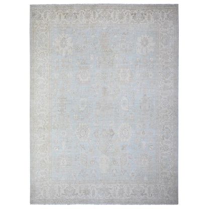 Oushak And Peshawar Wool Hand Knotted Rug Ivory Ivory 8.10X12.0 -O088593