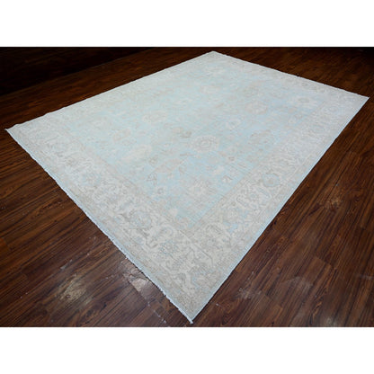 Oushak And Peshawar Wool Hand Knotted Rug Ivory Ivory 8.10X12.0 -O088593