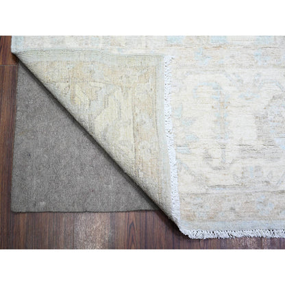 Oushak And Peshawar Wool Hand Knotted Rug Ivory Ivory 8.10X12.0 -O088593
