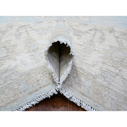 Oushak And Peshawar Wool Hand Knotted Rug Ivory Ivory 8.10X12.0 -O088593