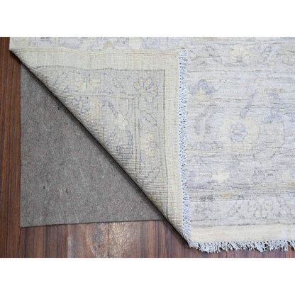 Oushak And Peshawar Wool Hand Knotted Rug Ivory Gray 9.8X13.8 -O088596