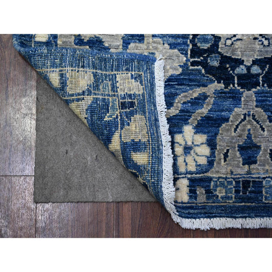 Oushak And Peshawar Wool Hand Knotted Rug Blue Blue 3.0X5.1 -O088602