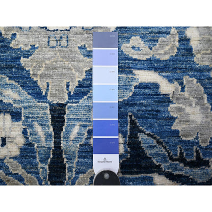 Oushak And Peshawar Wool Hand Knotted Rug Blue Blue 3.0X5.1 -O088602