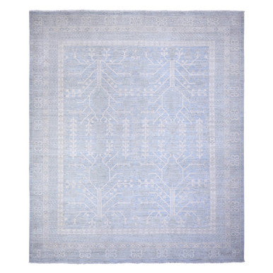 Oushak And Peshawar Wool Hand Knotted Rug Blue Blue 11.10X14.0 -O088611