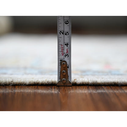 Oushak And Peshawar Wool Hand Knotted Rug Grey Gray 4.0X12.6 -O088616