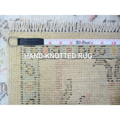 Oushak And Peshawar Wool Hand Knotted Rug Grey Gray 4.0X12.6 -O088616