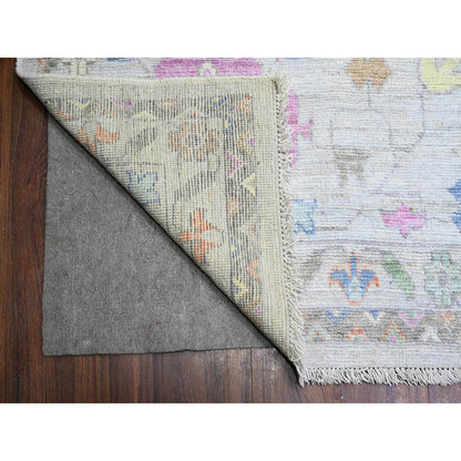 Oushak And Peshawar Wool Hand Knotted Rug Grey Gray 11.10X15.4 -O088622