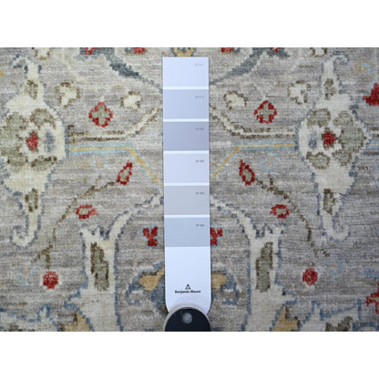 Oushak And Peshawar Wool Hand Knotted Rug Grey Accord Gray 3.1X9.11 -O088624