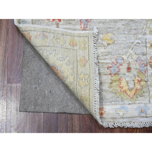 Oushak And Peshawar Wool Hand Knotted Rug Grey Gray 2.0X3.4 -O088633
