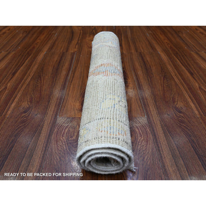 Oushak And Peshawar Wool Hand Knotted Rug Grey Gray 2.0X3.4 -O088633
