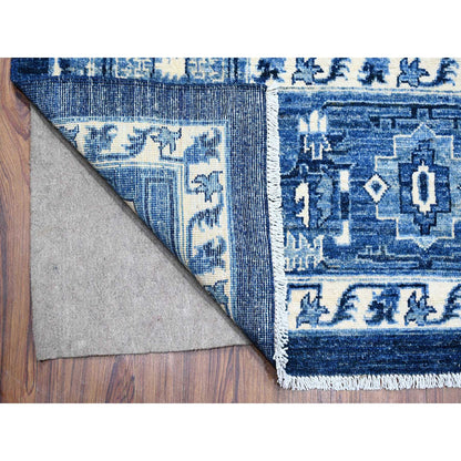 Heriz Wool Hand Knotted Rug Blue Blue 8.11X12.4 -O088644
