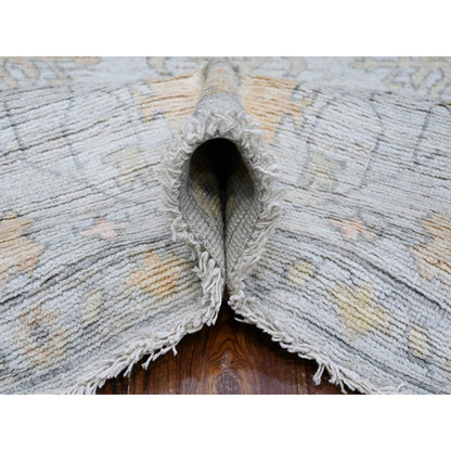 Oushak And Peshawar Wool Hand Knotted Rug Grey Silver Chalice Gray 8.3X10.0 -O088649