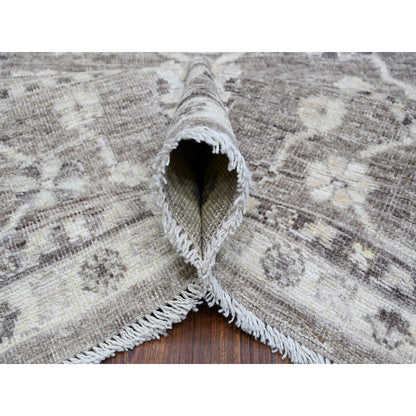 Oushak And Peshawar Wool Hand Knotted Rug Grey Gray 8.1X9.9 -O088650