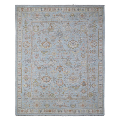 Oushak And Peshawar Wool Hand Knotted Rug Blue Blue 8.4X10.2 -O088653