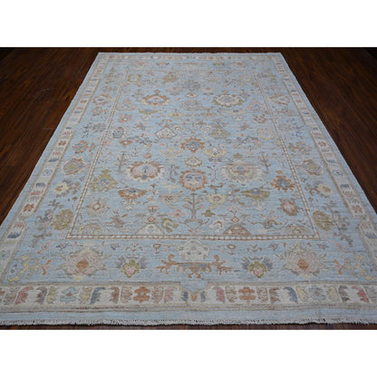 Oushak And Peshawar Wool Hand Knotted Rug Blue Blue 8.4X10.2 -O088653