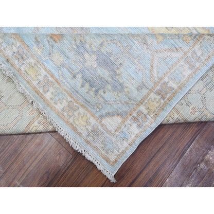 Oushak And Peshawar Wool Hand Knotted Rug Blue 7.9x9.9 -O088658