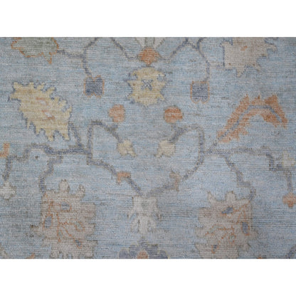 Oushak And Peshawar Wool Hand Knotted Rug Blue 7.9x9.9 -O088658