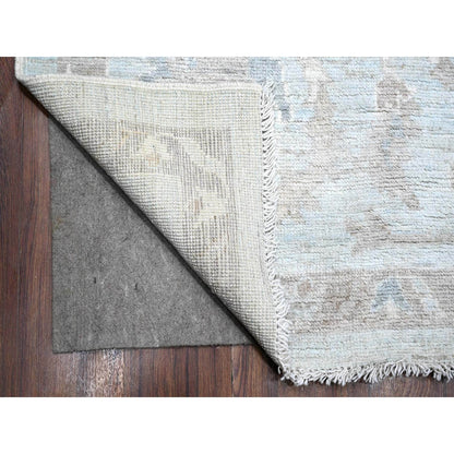 Oushak And Peshawar Wool Hand Knotted Rug Grey Gray 9.2X12.0 -O088669