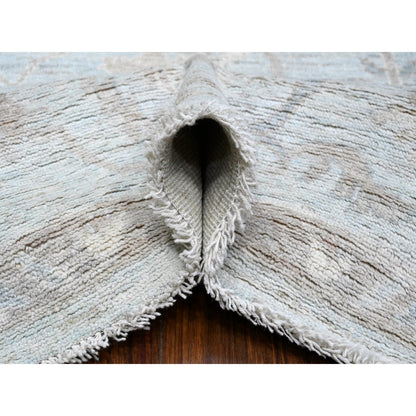 Oushak And Peshawar Wool Hand Knotted Rug Grey Gray 9.2X12.0 -O088669