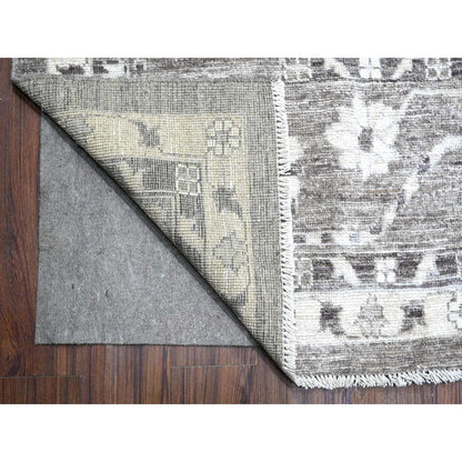 Oushak And Peshawar Wool Hand Knotted Rug Grey Gray 10.2X13.11 -O088672