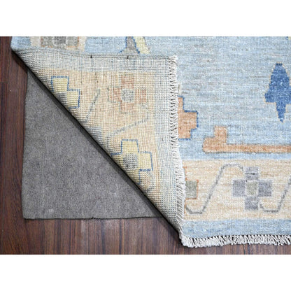 Oushak And Peshawar Wool Hand Knotted Rug Blue Blue 10.0X14.0 -O088673