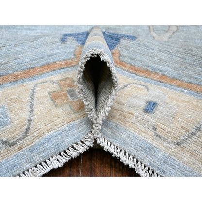 Oushak And Peshawar Wool Hand Knotted Rug Blue Blue 10.0X14.0 -O088673