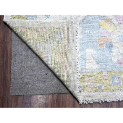 Oushak And Peshawar Wool Hand Knotted Rug Blue Blue 9.9X13.4 -O088684