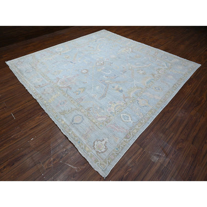 Oushak And Peshawar Wool Hand Knotted Rug Blue Blue 9.9X10.0 -O088685