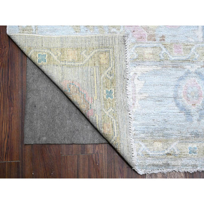 Oushak And Peshawar Wool Hand Knotted Rug Blue Blue 9.9X10.0 -O088685